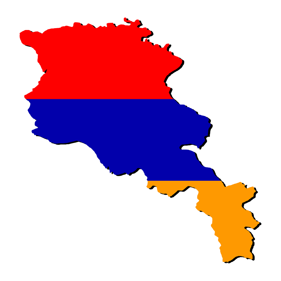 map of Armenia and Armenian flag illustration