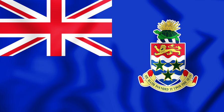 3D Flag of the Cayman Islands. 3D Illustration.