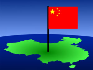 map of China and Chinese flag illustration