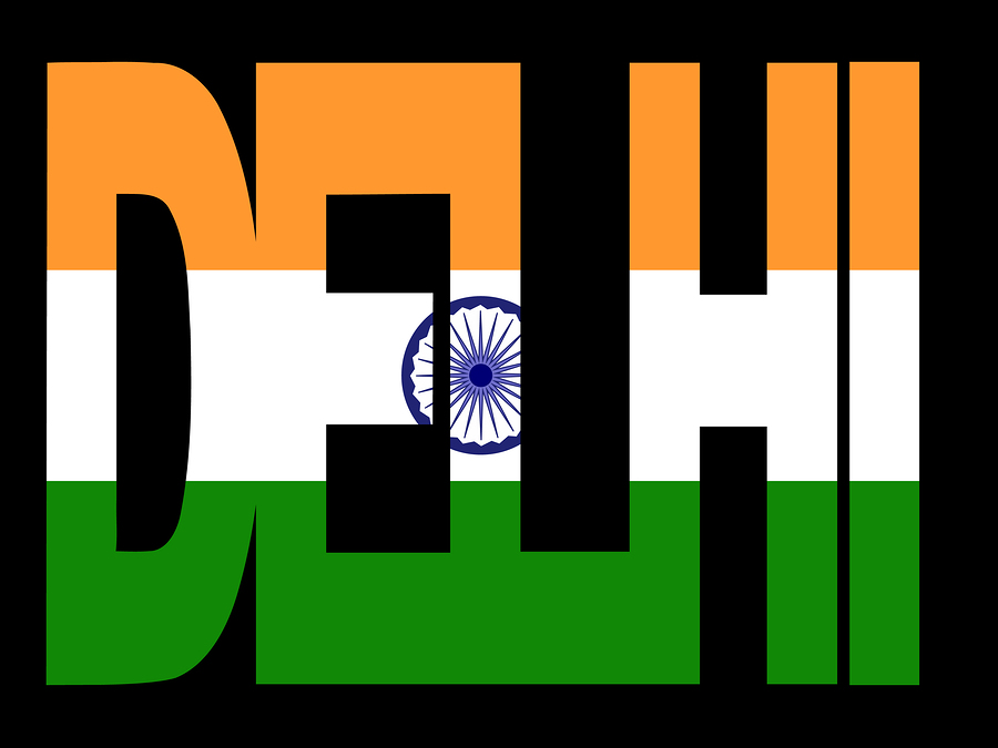 overlapping Delhi text with Indian flag illustration JPG