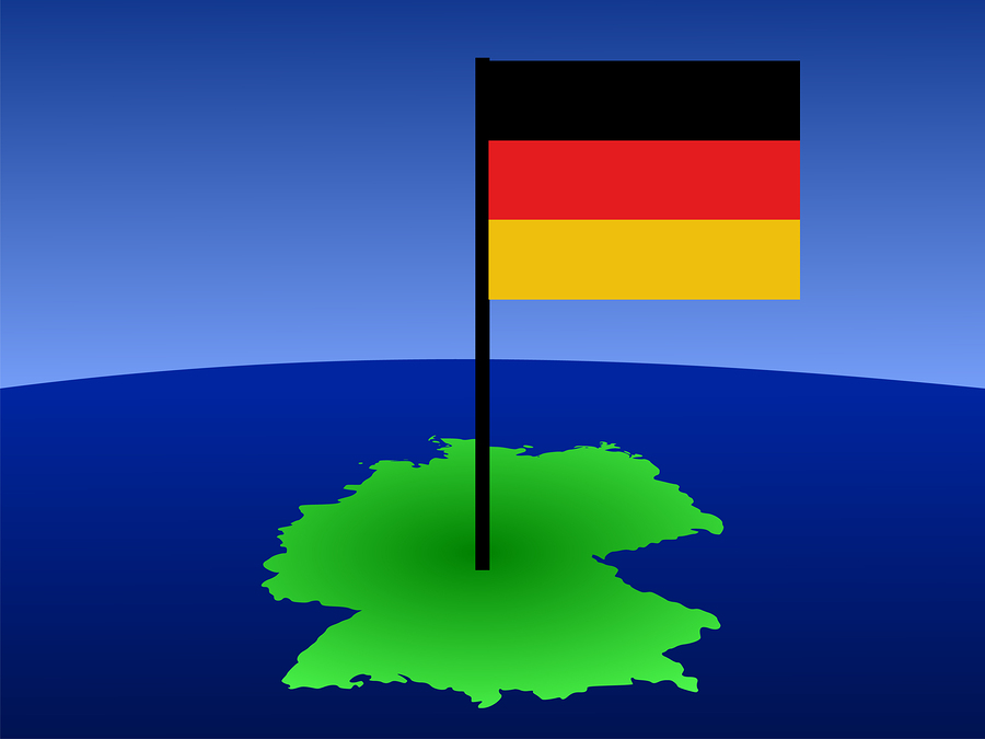 map of Germany and German flag illustration