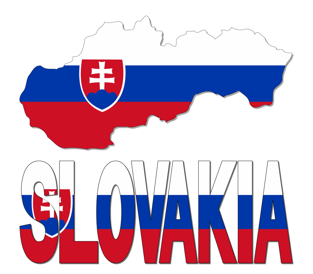 Slovakia map flag and text vector illustration