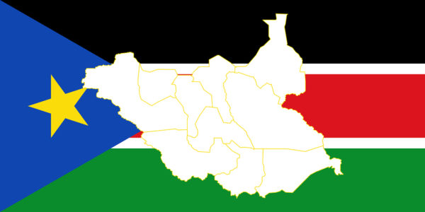 Map And Flag Of South Sudan Map and flag of South Sudan. Vector illustration. World map