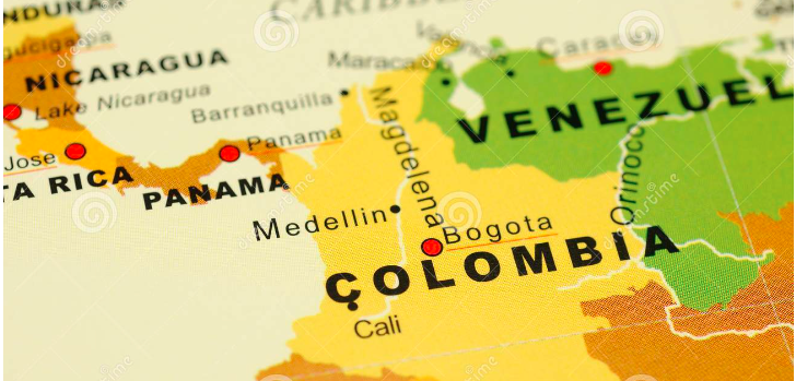 colombia on map colombia on map