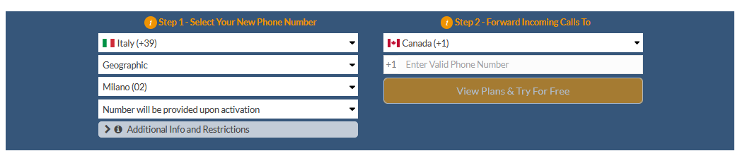 italy to canada