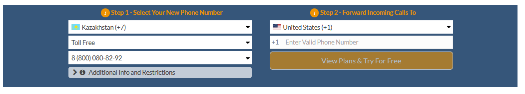kazakhstan toll free number