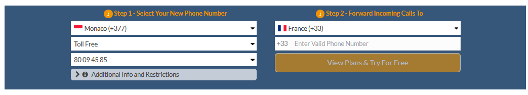 monaco toll free