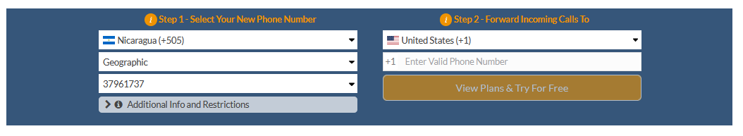 nicaragua virtual number