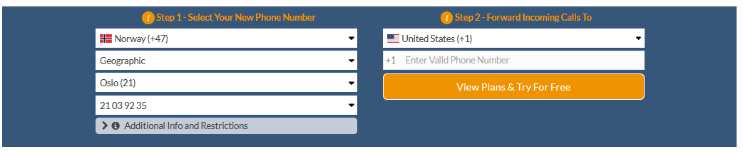 norway virtual phone number
