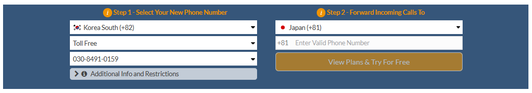 south korea toll free