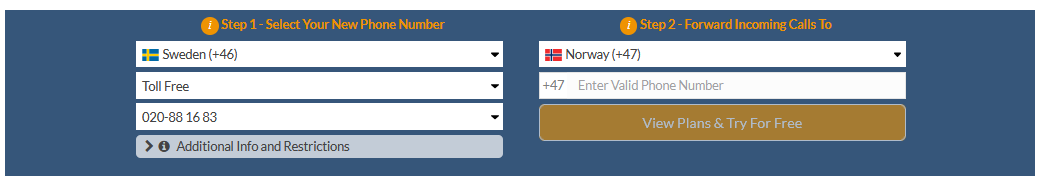 sweden toll free