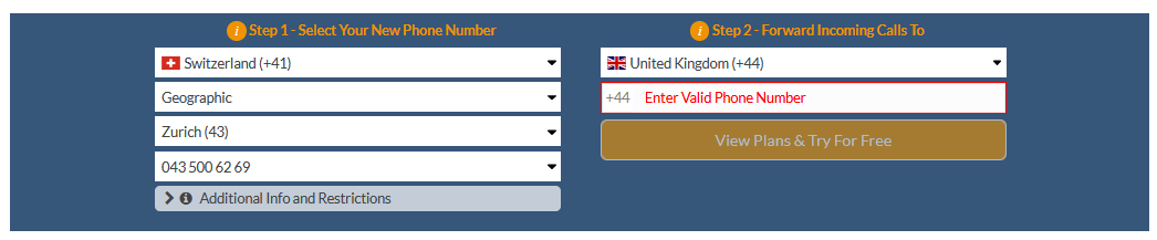 switzerland virtual number