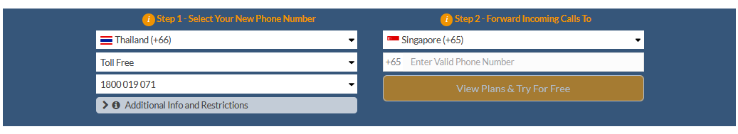 thailand toll free number